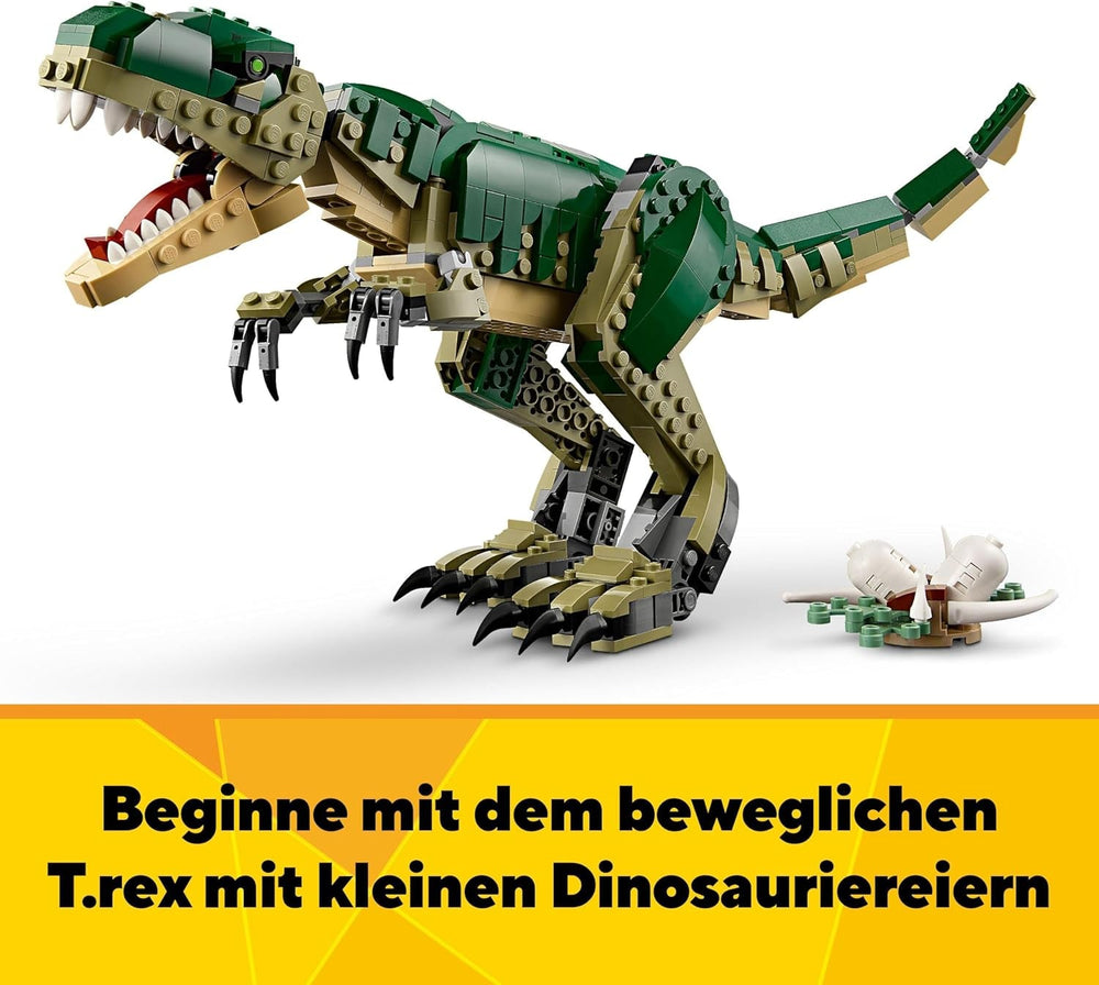LEGO Creator T.Rex, Dino 3 w 1 Transformowalny Triceratops lub Pterodaktyl, mobilny model dinozaura dla dzieci, prezent dla chłopców i dziewcząt 31151 Zestawy do budowania Besuche w sklepie LEGO