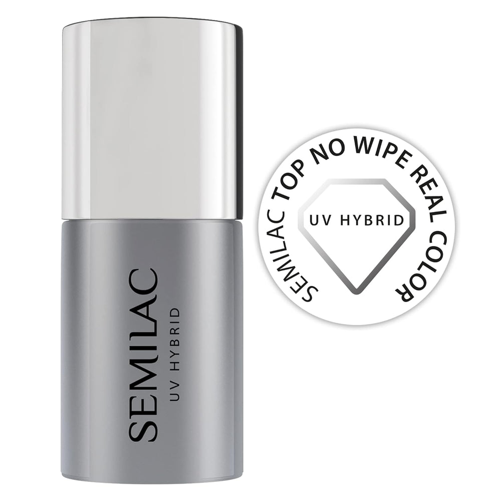 Semilac Top Coat Lakier Do Paznokci 7ml, Innowacyjny, UV/LED, Lakier Hybrydowy, Błyszczące Wykończenie, Chroni, Transparentny