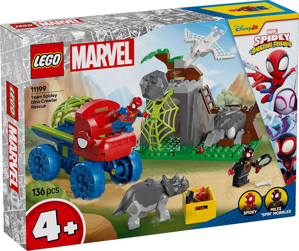 LEGO Marvel Zespół Spideya na misji ratunkowej w ciężarówce dinozaurów Zabawkowe auto do zbudowania dla superbohaterów Zestaw przygodowy dla dzieci w wieku powyżej 4 lat Spidey i jego super przyjaciele 11199 zestawów do budowania Kup w sklepie LEGO
