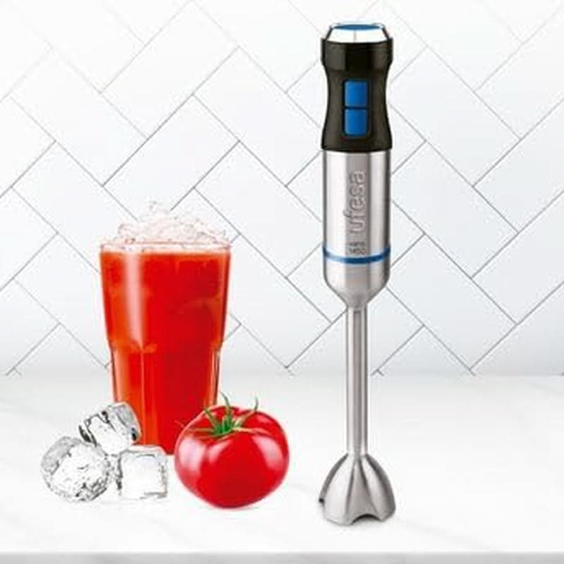 Ufesa BP4762 Vario 1450 Max Mikser stojący, Leistung 1400 W, 20 Geschwindigkeiten + Turbo, Edelstahlgehäuse Und 4 Klingen, Ergonomisches Und Spritzwassergeschütztes Design, Inkl. Zubehör, Sklep Naty z kuchnią bez Bpa