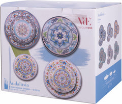 Serviciu de masă din porțelan cu 18 piese, 6 seturi diferite de farfurii, Andaluzia