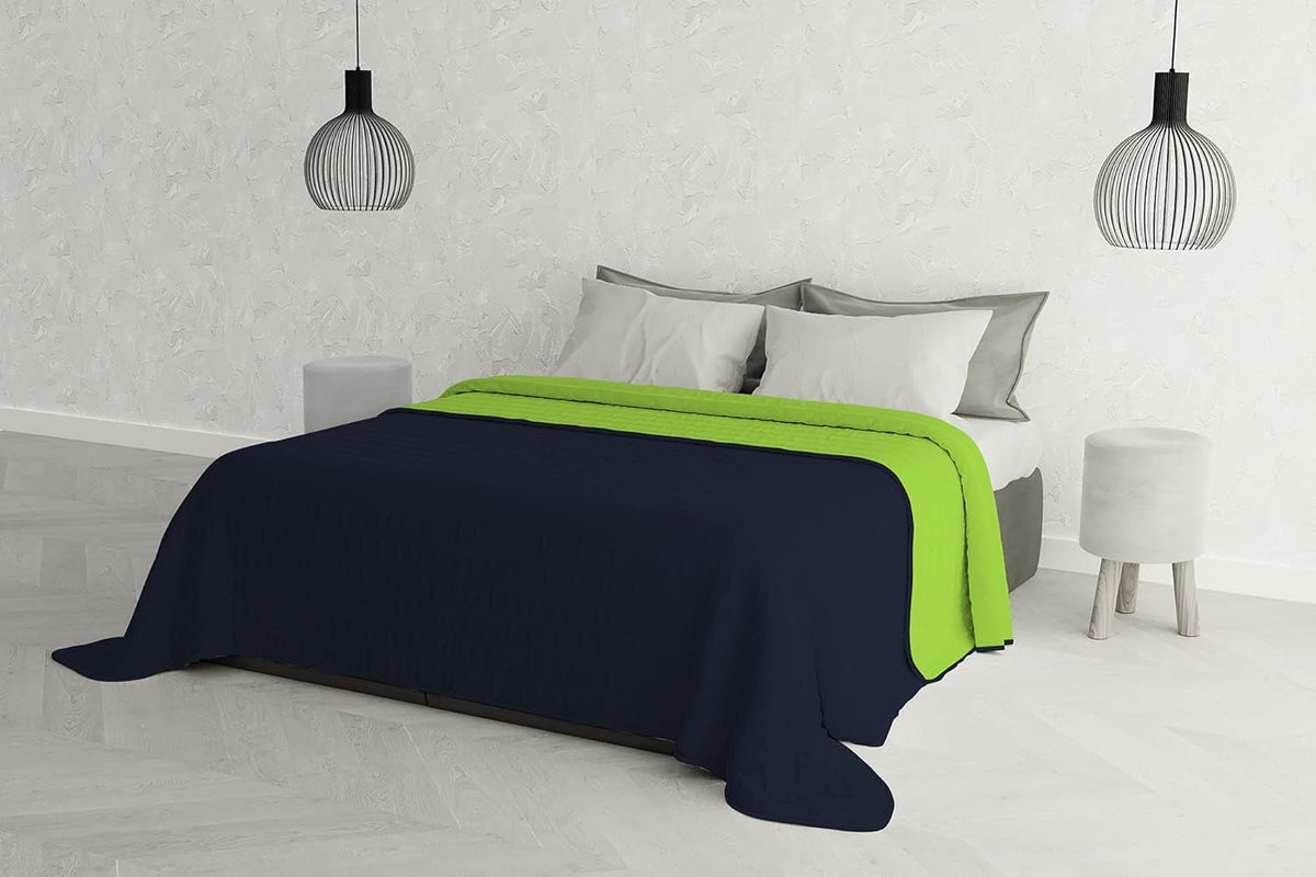 Elegancka kołdra na łóżko podwójne 260 X 270 cm Ciemnoniebieski/Męski Zielony Łóżka i koce Besuche den Italian Bed Linen-Store Ciemnoniebieski/Męski Zielony