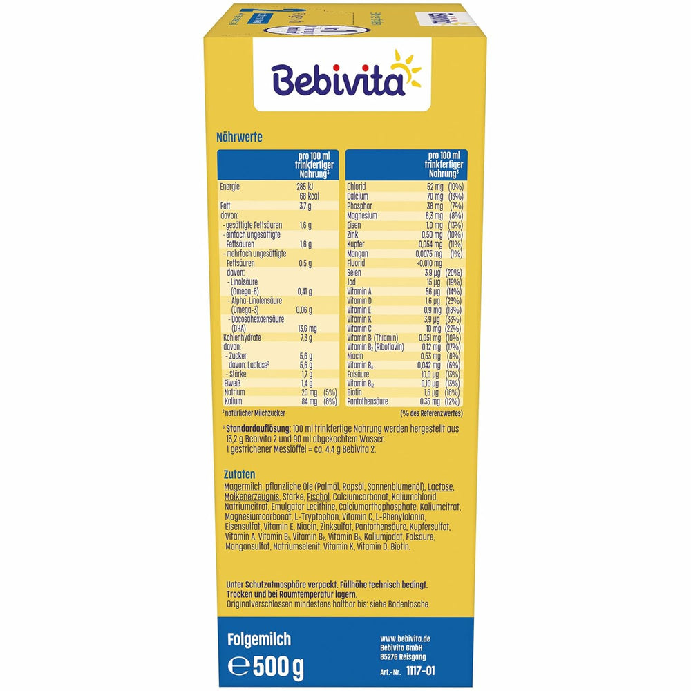 2 Folgemilch (4 x 500 g), nach dem 6. Monat, mit Witamina C i D, Omega-3 (DHA), altersgerecht sättigend