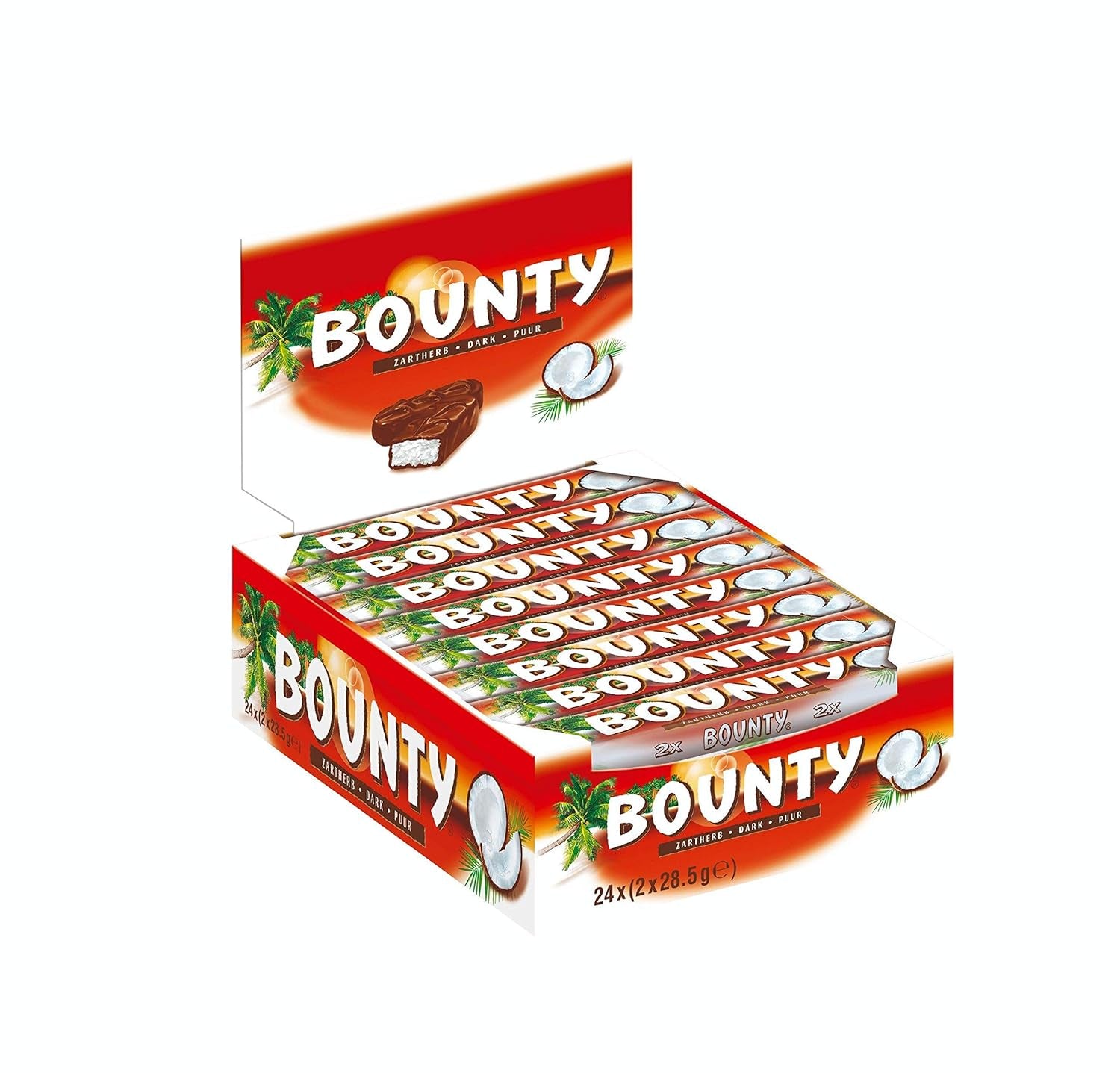 Bounty Batony Czekoladowe O Smaku Czekolady Kokosowej 24 Batony w Paczce (24 x 57g)