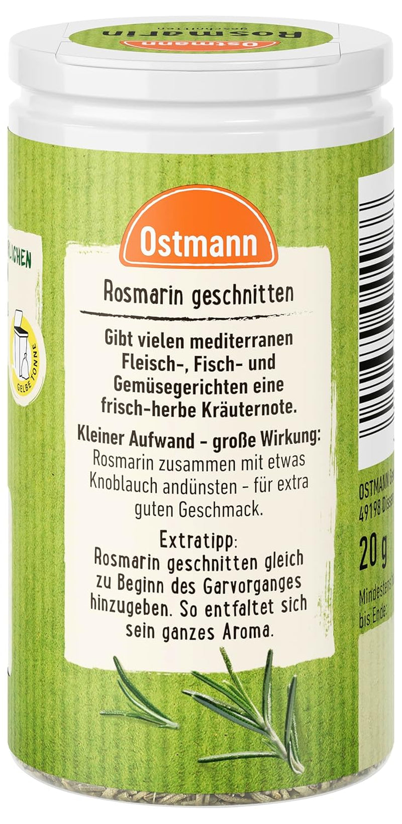 Ostmann Rosmarin geschnitten, 20 g