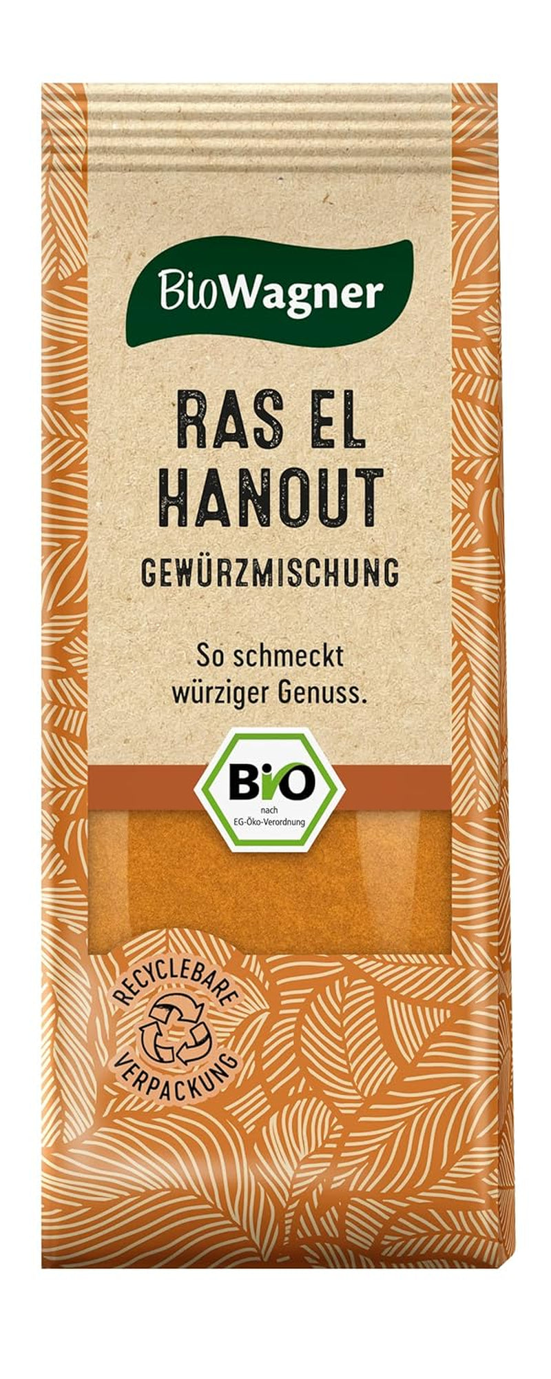 BioWagner - Bio Ras el Hanout, Gewürzmischung für orientalische und arabische Gerichte, idealny do kuskusu, tajine lub hummus, naturbelassene Bio-Zutaten, opakowanie Verpackung nadające się do recyklingu, 50 g