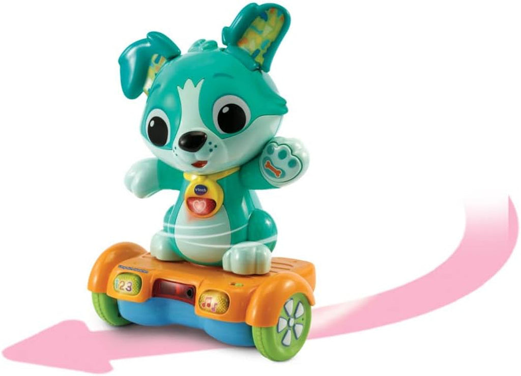 Vtech Baby Catch Me Puppy - Cățelușul hoverboard motorizat încurajează mișcarea - Cu urechi mișcătoare, cântece, sunete și conținut de învățare - Pentru copii cu vârsta cuprinsă între 12-36 luni Jucarii Bebe Naty Shop