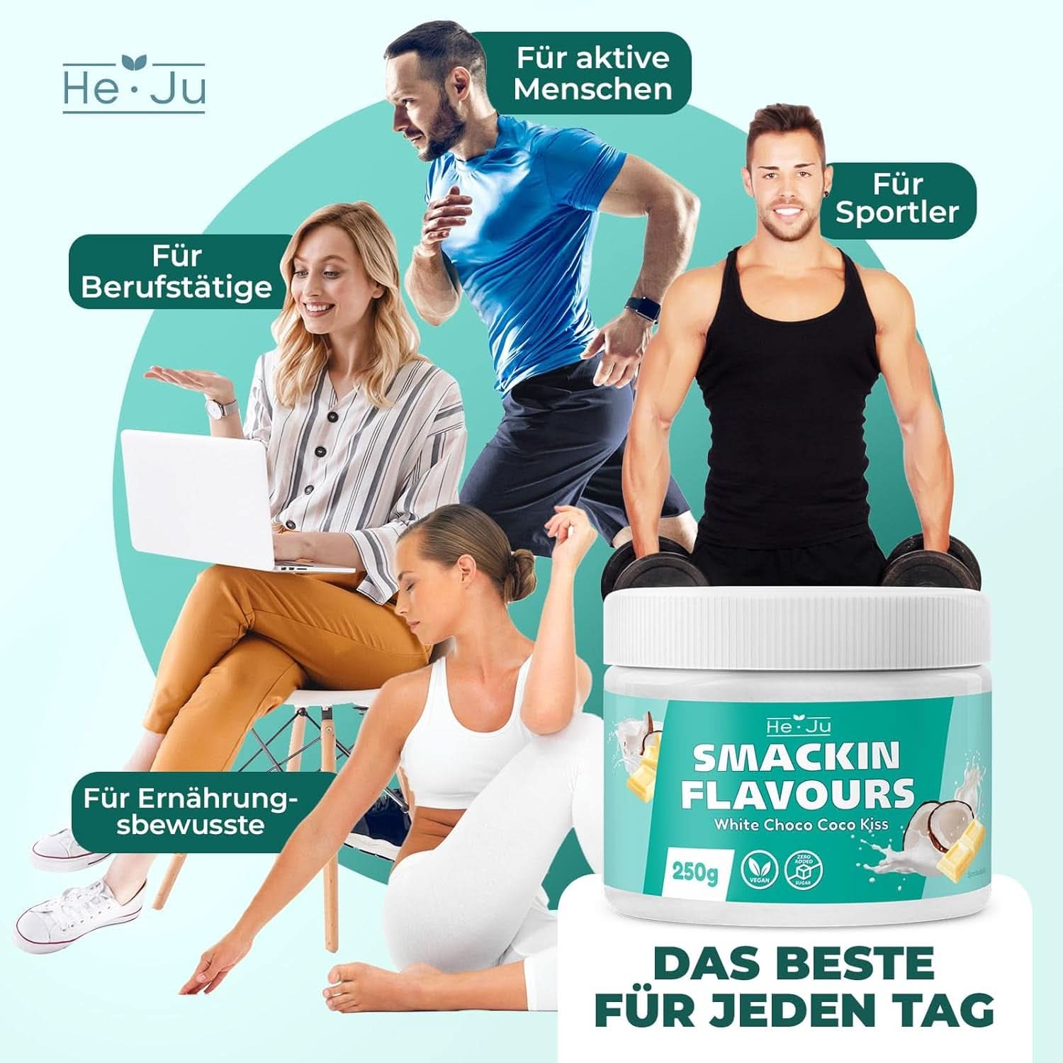 He-Ju, Proszek o smaku białej czekolady i kokosa, 250 gram Aromas Naty Shop