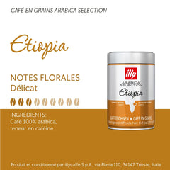 Boabe de cafea illy Selecție de boabe de cafea Arabica de lux Etiopia, pachet de 6 (6 x 250 g)