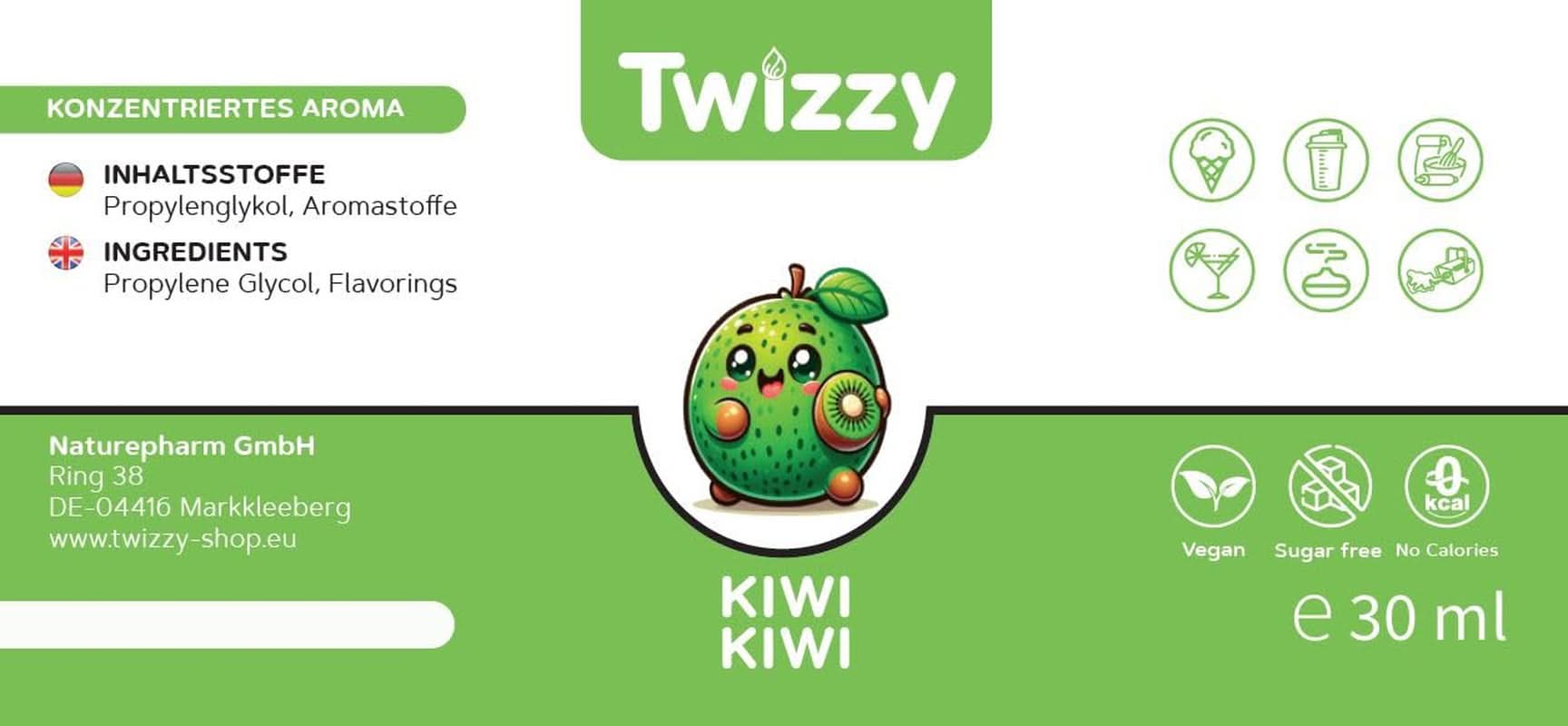 Twizzy Skoncentrowany aromat kiwi, 30 ml Aromas Naty Shop