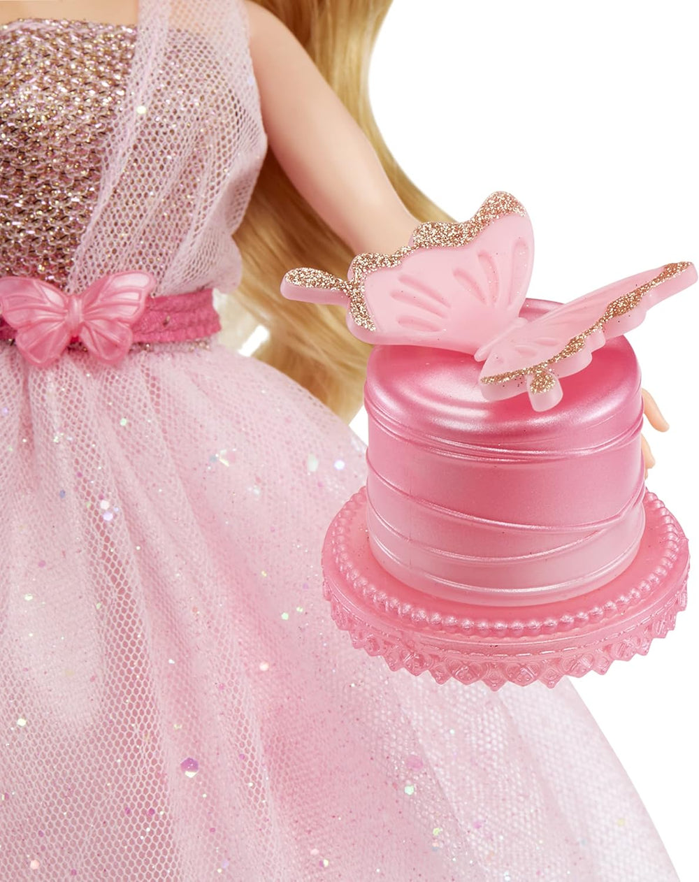 MGA's Dream Ella Let's Celebrate Puppe - ARIA - 29 cm große Blonde Party Modepuppe - Rosa & Gold Glitter Konfettischmetterlinge - 5 akcesoriów - Für Sammler & Kinder ab 4 Jahren