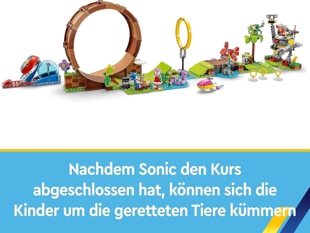 LEGO 76994 Sonic the Hedgehog Wyzwanie Sonic's Loop Challenge w Green Hill, zabawka do zbudowania dla dzieci, chłopców i dziewcząt z 9 postaciami, w tym zestawy do budowania Doktora Eggmana i Amy Besuche den LEGO-Store