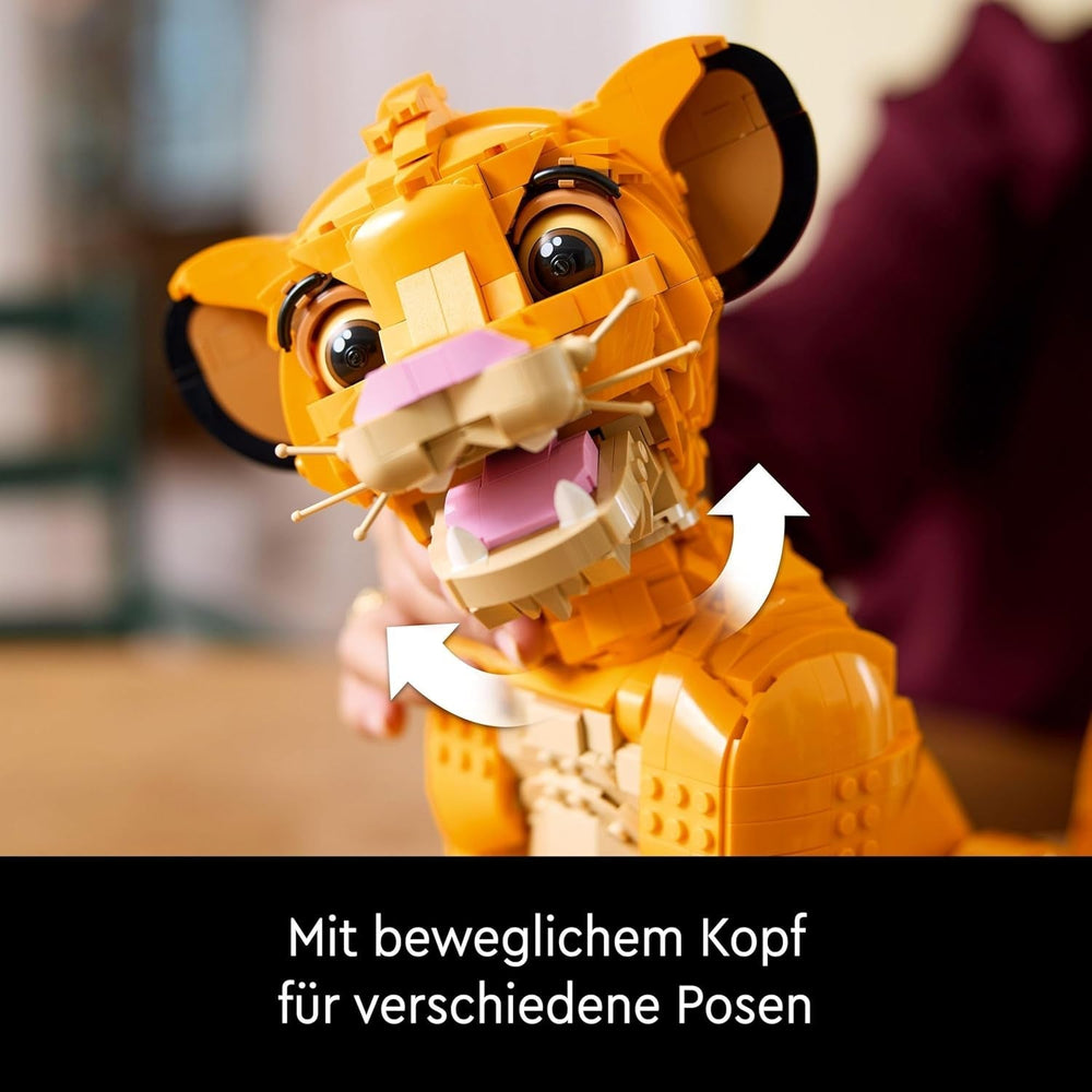 Lego — Disney Simba, młody król lew, zabawka do budowania do kolekcji z kreatywnymi figurkami zwierząt, relaksujące zajęcia dla dorosłych, pomysł na prezent dla kobiet 43247 Zestawy do budowania Besuche den LEGO-Store