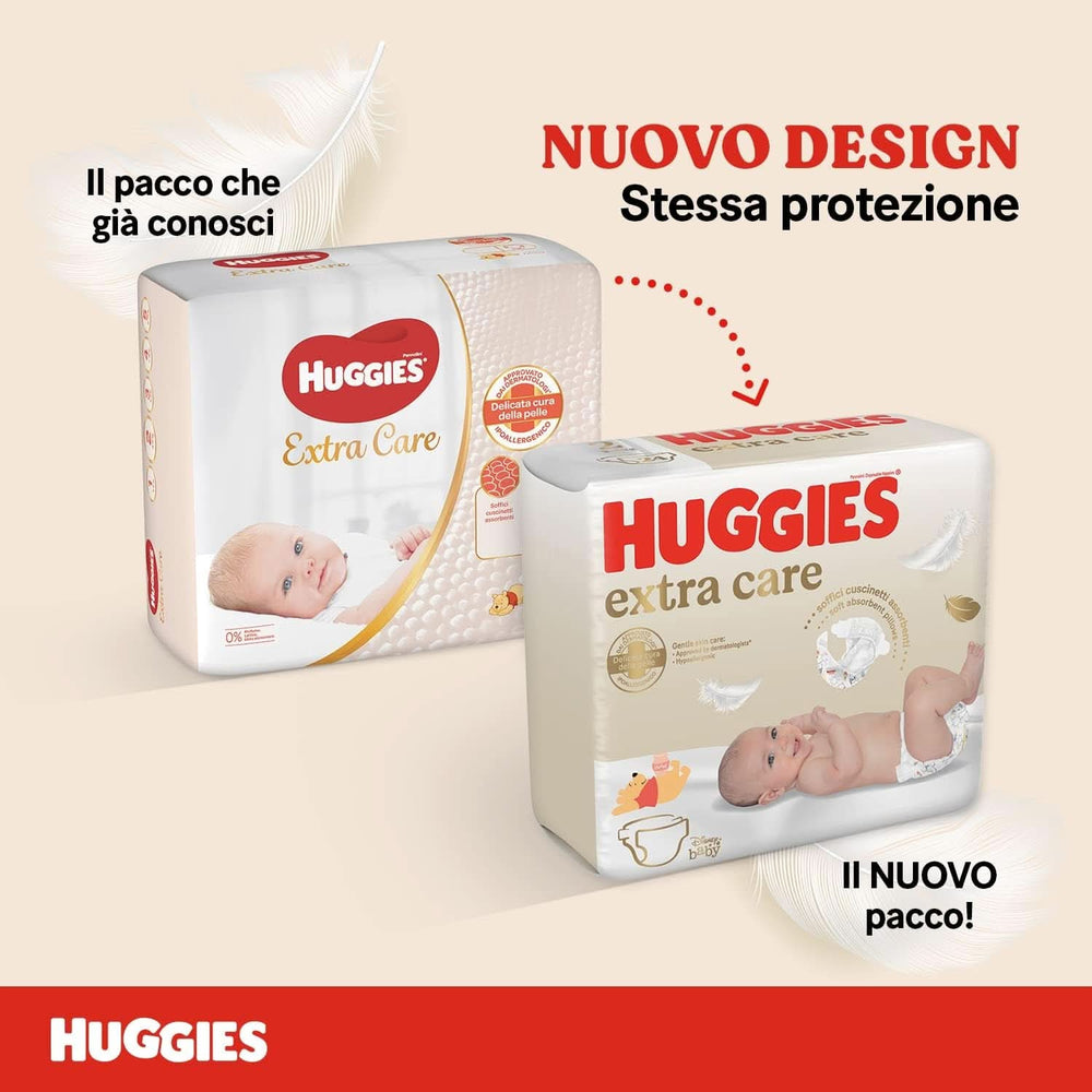 Huggies Extra Care Pieluchy dziecięce, rozmiar 1 (2-5 kg), opakowanie 28 szt. Matka i Dziecko Naty Shop