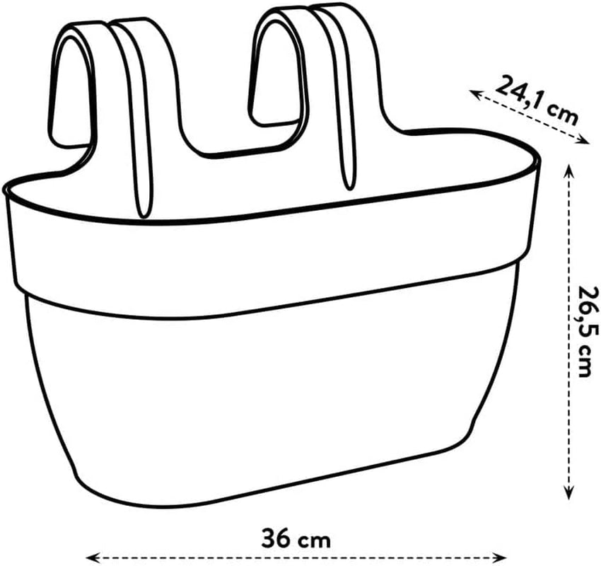 elho Vibia Campana Easy Hanger M 36 - Ghiveci pentru balcon și exterior - Ø 36,0 x H 26,5 cm - Negru/Antracit