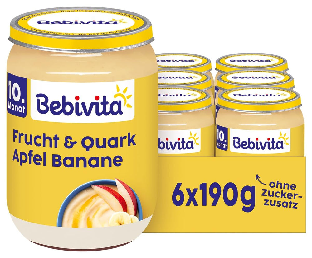 DUO Owoce i Jogurt/Twaróg Jabłko-Banan/Twaróg, 190g opakowanie 6 sztuk (6x190g)