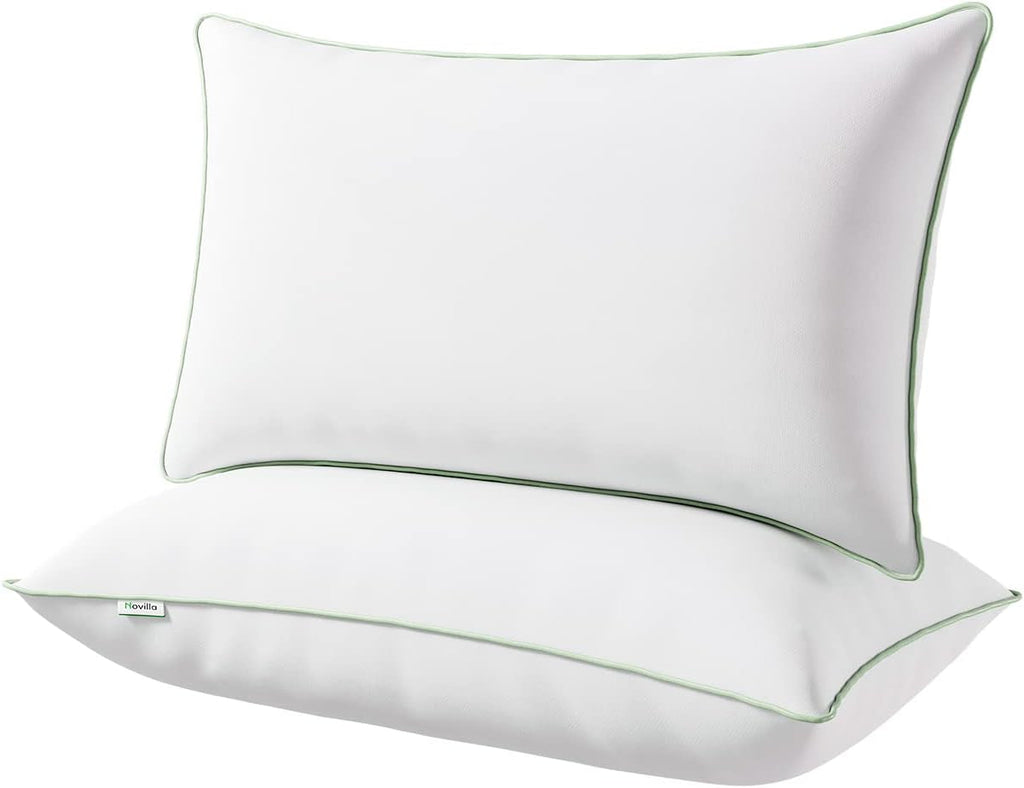 Novilla Pillow 65X65 Set de 2, 2800G (1400Gx2) Pernă reglabilă în înălțime Pernă pătrată de dormit Pernă albă de pat cu zip față de pernă lavabilă Perne standard Naty Shop Seria 10 40X80Cm (2 bucăți)