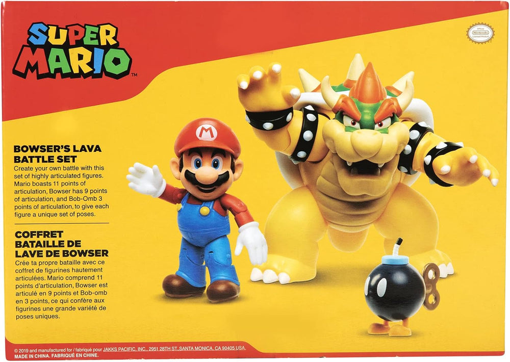 Nintendo Super Mario Bowser 18 cm vs. Zestaw figurek Mario (fala 1) Figurki Naty Shop