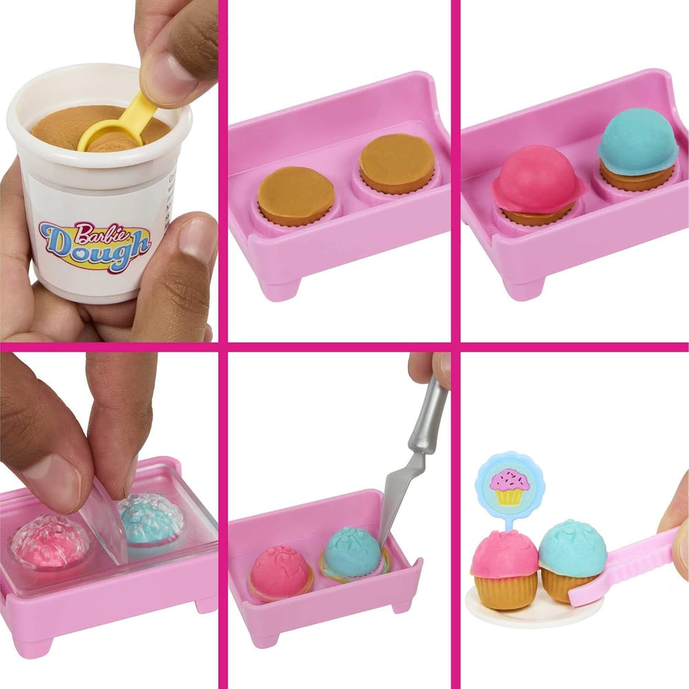 Barbie Malibu Roberts - Păpușă și set de copt cu 18 piese, inclusiv aluat modelabil și forme pentru gogoși, croissante și brioșe, pentru copii cu vârsta de 3 ani și peste, HJY19