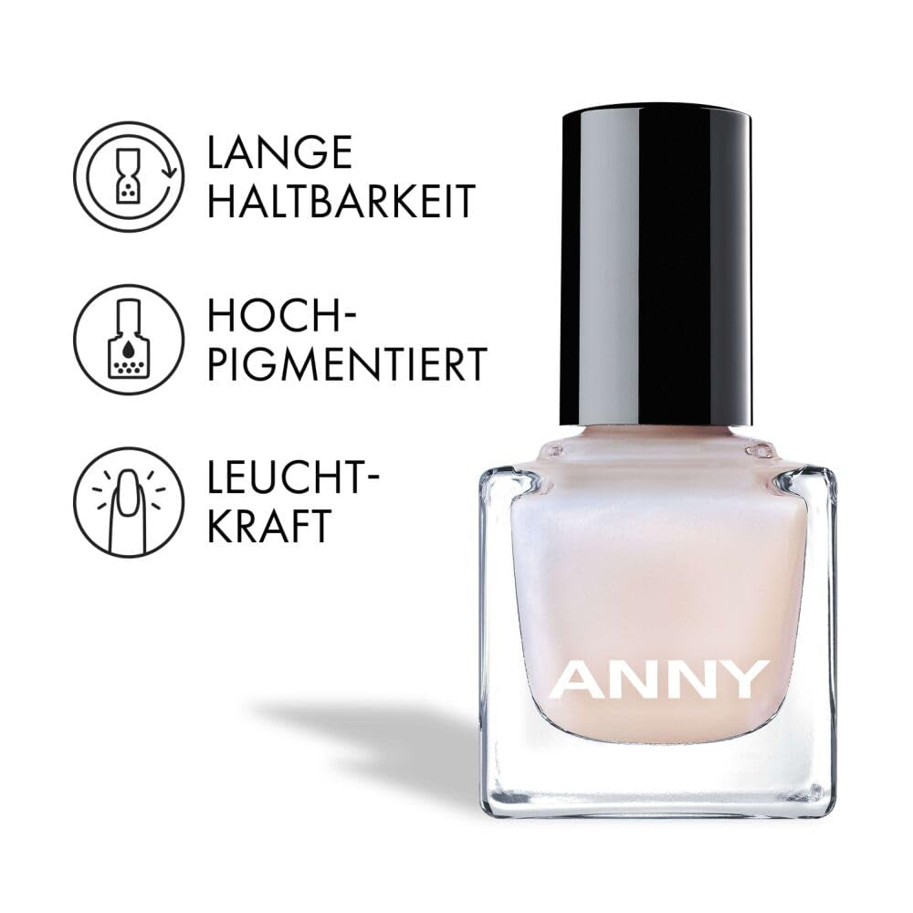 ANNY Nail Polish – Wysokiej jakości kolorowy lakier do paznokci o długotrwałym połysku, odporny na odpryski i szybkoschnący, kolor: Opalizujący - 15 ml