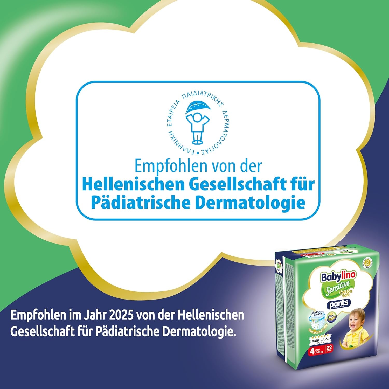 Pieluszki Sensitive Cotton Soft, rozm. 4, Spodnie Maxi (7-13 kg), 22 sztuki