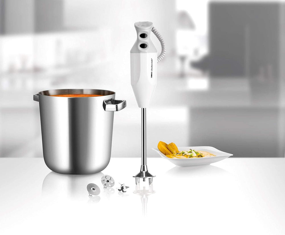 ESGE Zauberstab P 200 Profi, Stabmixer Weiß Inkl. Zubehör, Bis Zu 17,000 U/Min, 90860, Weiß/Grau Kitchen Naty Shop