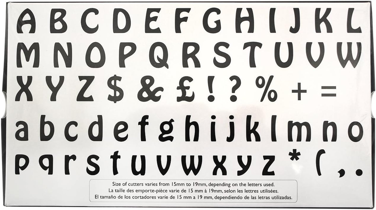 106M001 Forme de biscuiți Jem Alphabet pentru decorarea torturilor și a torturilor din zahăr, asortate, plastic, fildeș, 2 x 2 x 2 cm, set de 64 de piese