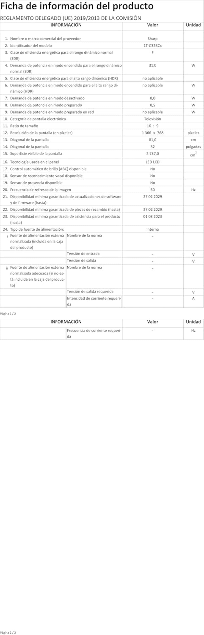 Televizor inteligent SHARP 32BC6E, 81 cm (32 inch), HD Ready, LED (Harman Kardon, HDMI, tuner HD)
