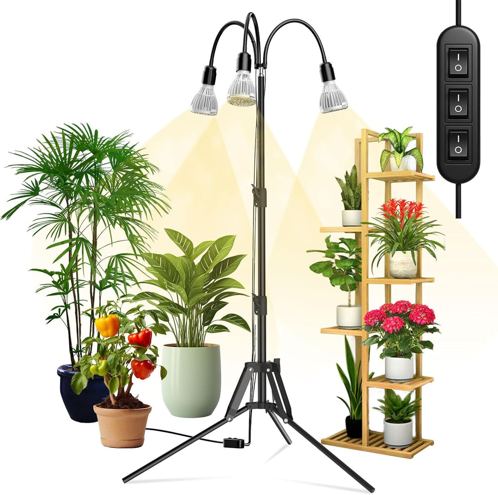 Lampa LED do roślin SANSI Full Spectrum 125 W Możliwość przyciemniania światła z pilotem do wzrostu roślin Regulowana wysokość 120-180 cm Timer 4/8/12 godzin 4 poziomy jasności