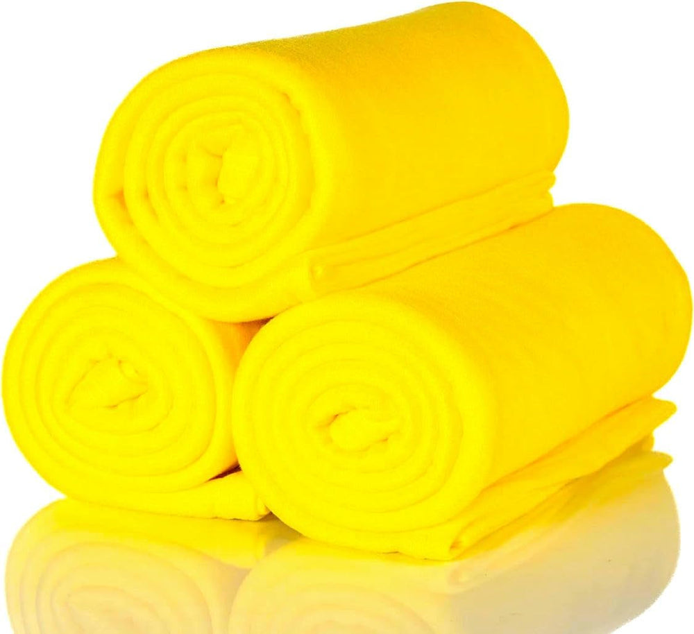 ALCLEAR 3 sztuki Koce polarowe Oeko Tex, kolor: antracyt, duży rozmiar 130X160 cm, ponad 200 G/m2, koc na sofę koc na sofę koc do salonu, koc piknikowy koc na sofę Łóżka i koce Besuche den ALCLEAR-Store Żółty 3 sztuki 130X160 cm