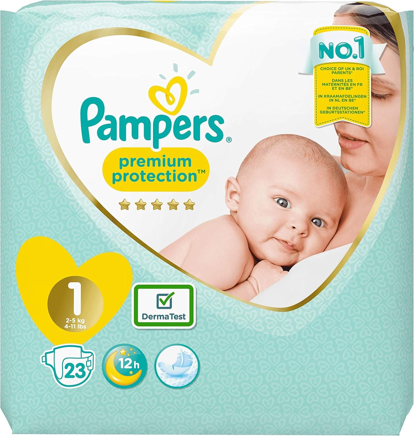 Pampers Premium Protection New Baby pieluchy, rozmiar 1 (noworodek), 22 sztuki