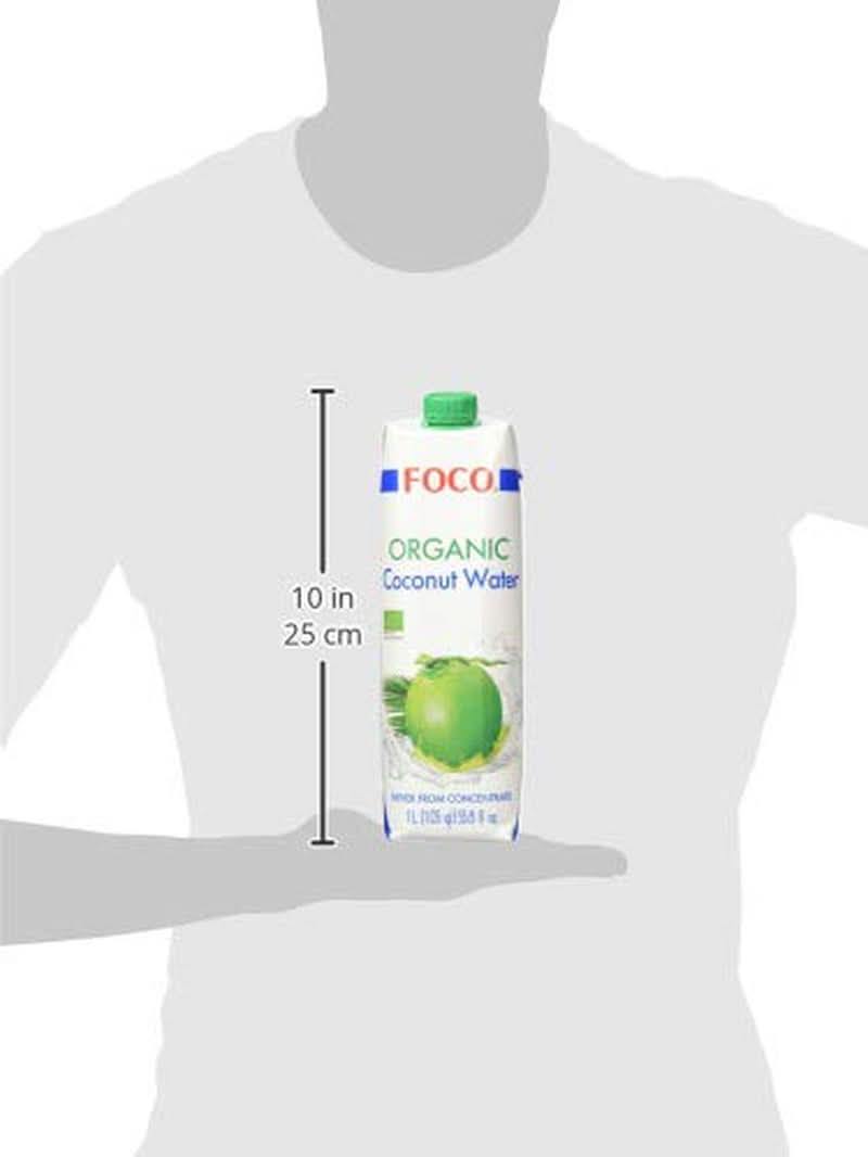 FOCO Organiczna woda kokosowa Czysty orzeźwiający napój sportowy 100% woda kokosowa - 6 x 1 litr Naty Shop
