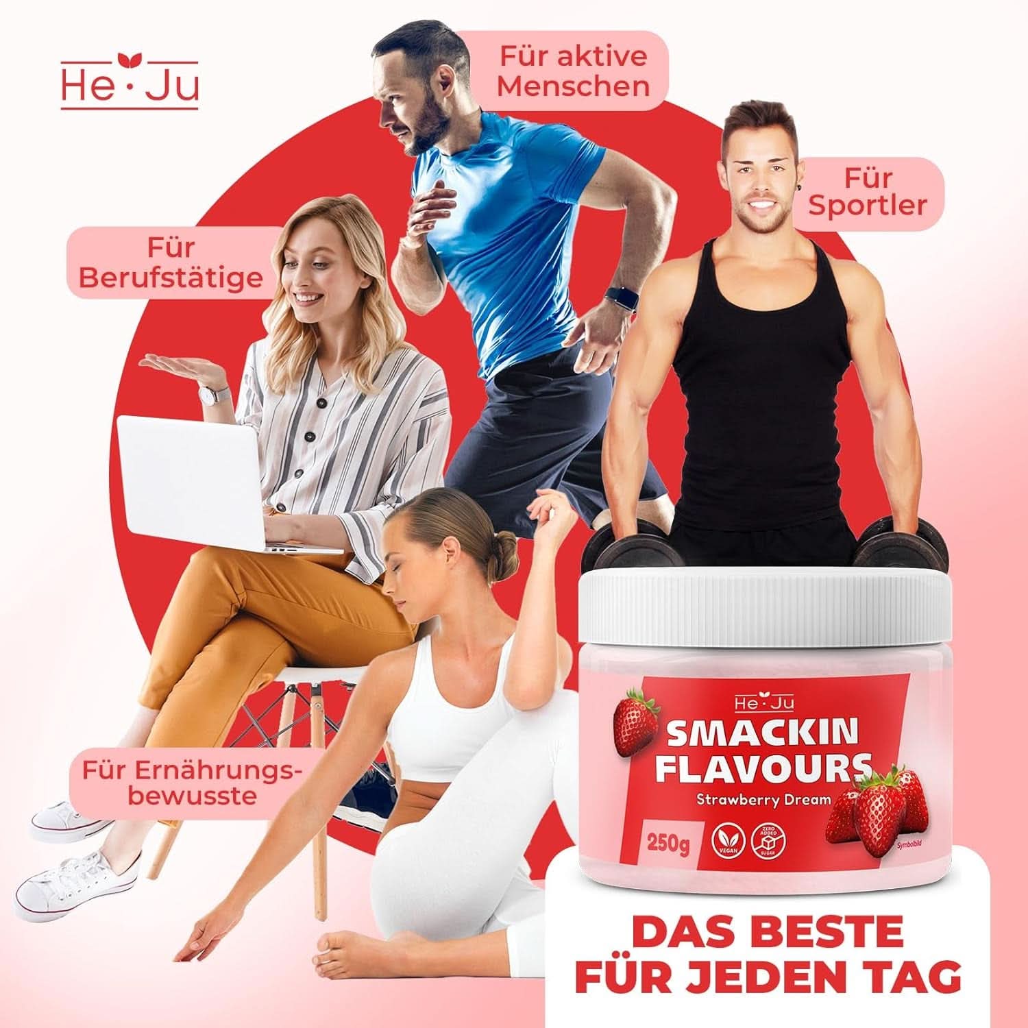 He-Ju, Proszek o smaku truskawkowym, 250 gram Aromas Naty Shop