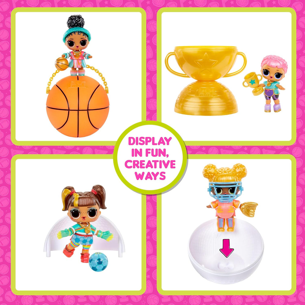 LOL Surprise! Colecția All-Star Sports Vault Tots - Include 1 păpușă, ambalaj blindat, 12 păpuși de colecție, 8 accesorii de despachetat, ideal pentru copii cu vârsta de 4 ani și peste, roz