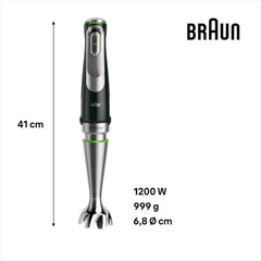 Braun Multiquick 9 MQ 9147X – Mit Stabmixer 5 w 1 Mit Standmixer-Aufsatz, Zerkleinerer, Kartoffel- & Gemüsestampfer & Schneebesen, Stufenlose Geschwindigkeitssenstellung, 1200 W, Schwarz/Edelstahl Kitchen Naty Shop