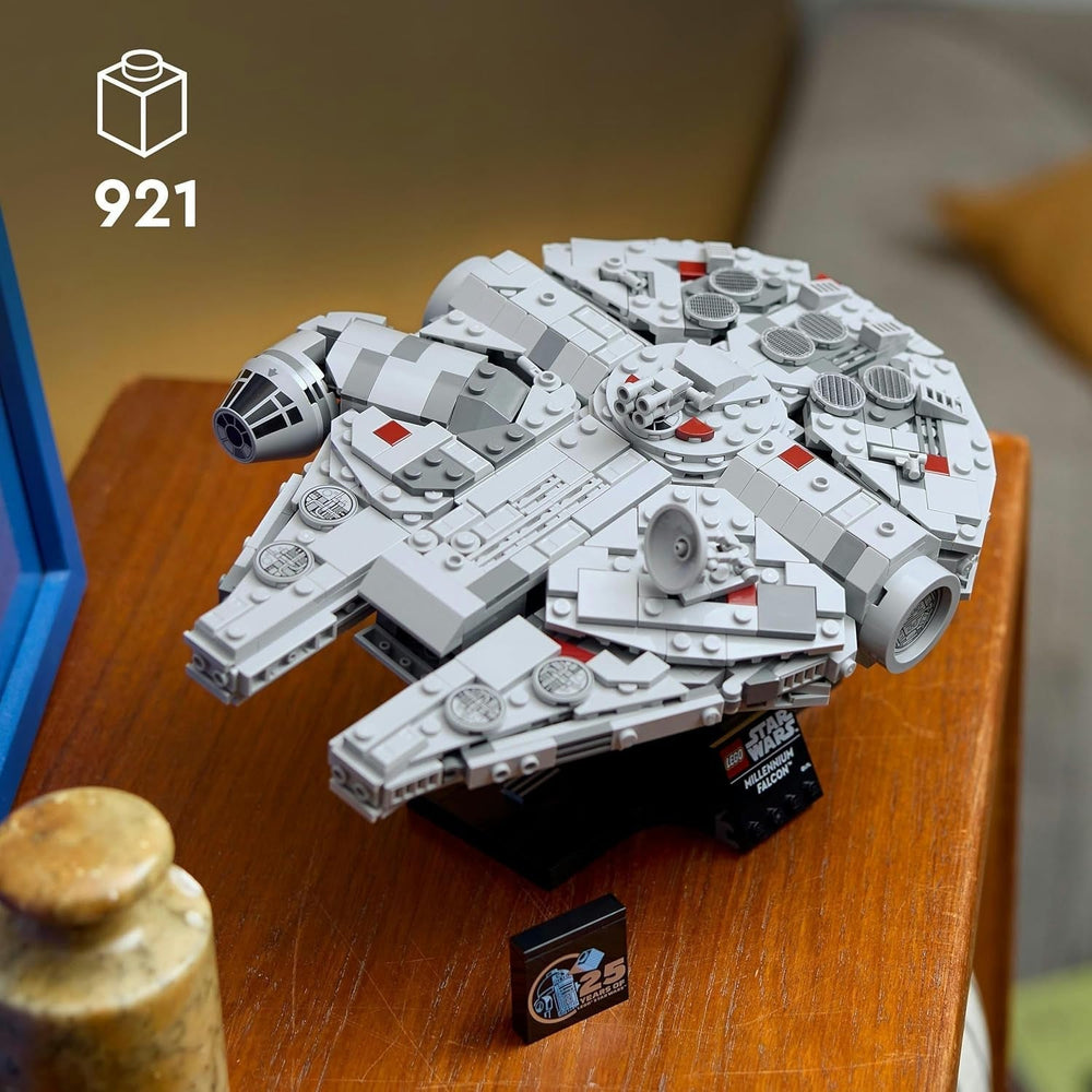 LEGO Star Wars Sokół Millennium Zestaw na 25. rocznicę dla dorosłych Statek do zbudowania Nowa nadzieja Kolekcjonerski model statku kosmicznego Prezenty dla mężczyzn i kobiet 75375 Zestawy do budowania Besuche den LEGO-Store