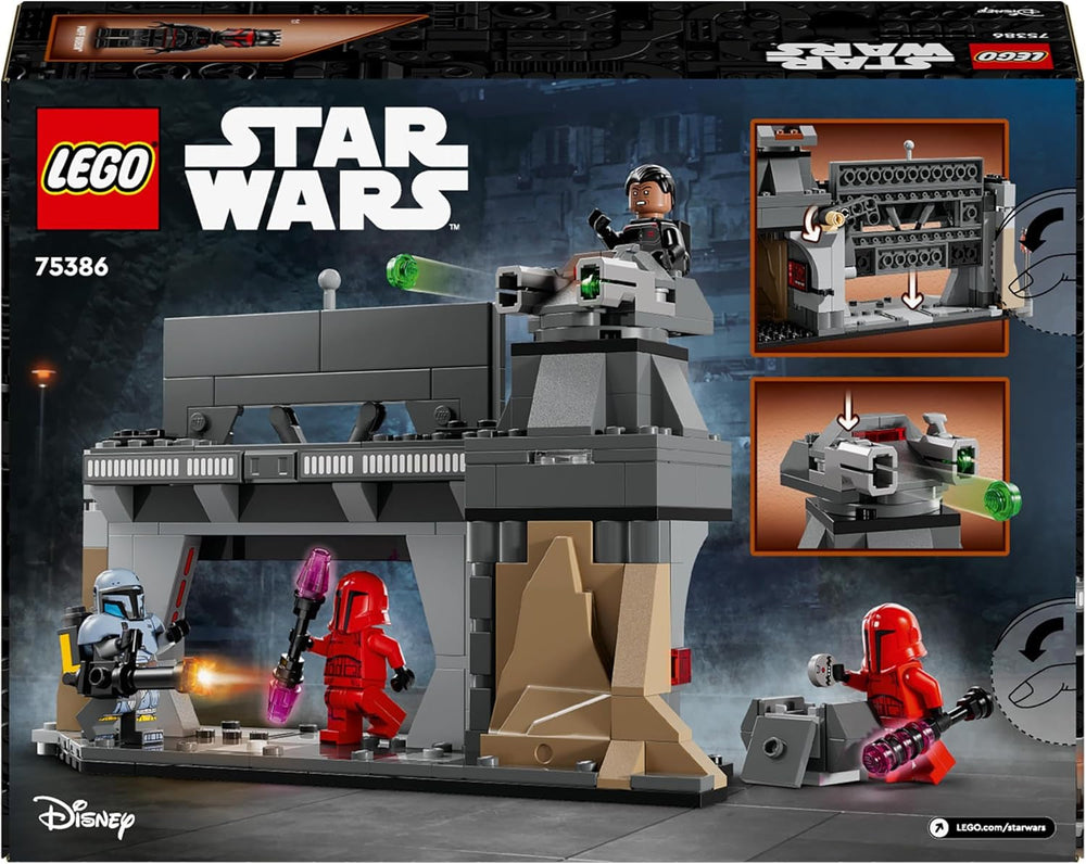LEGO Star Wars: Mandalorianski pojedynek pomiędzy Paz Vizslą i Moffem Gideonem, kolekcjonerska zabawka do budowania dla dzieci, pomysł na prezent dla kreatywnych chłopców i dziewcząt powyżej 7 lat, zabawka Mandalorian 75386 Zestawy do budowania Beuche den LEGO-Store