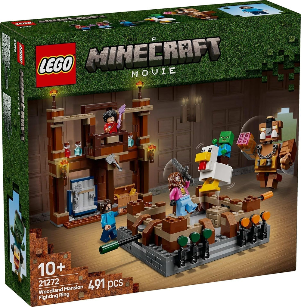LEGO Minecraft Leśna rezydencja z ringiem bokserskim — zestaw gracza z zombie i Oberborstem — interaktywna zabawka do budowania ze sprzętem i torami — prezent dla chłopców i dziewcząt w wieku 10+ — 21272 zestawy do budowania Besuche den LEGO-Store