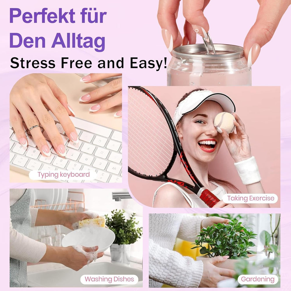 Set 420 de unghii false - Unghii tip balerina cu gel moale, acoperire completă, unghii artificiale cu gradient alb nud pentru lipire, unghii false pentru arta unghiilor (Ballerina White Nude)