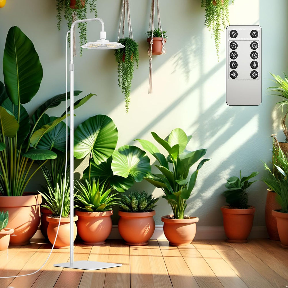 Lampa LED do roślin SANSI Full Spectrum 125 W Możliwość przyciemniania światła z pilotem do wzrostu roślin Regulowana wysokość 120-180 cm Timer 4/8/12 godzin 4 poziomy jasności