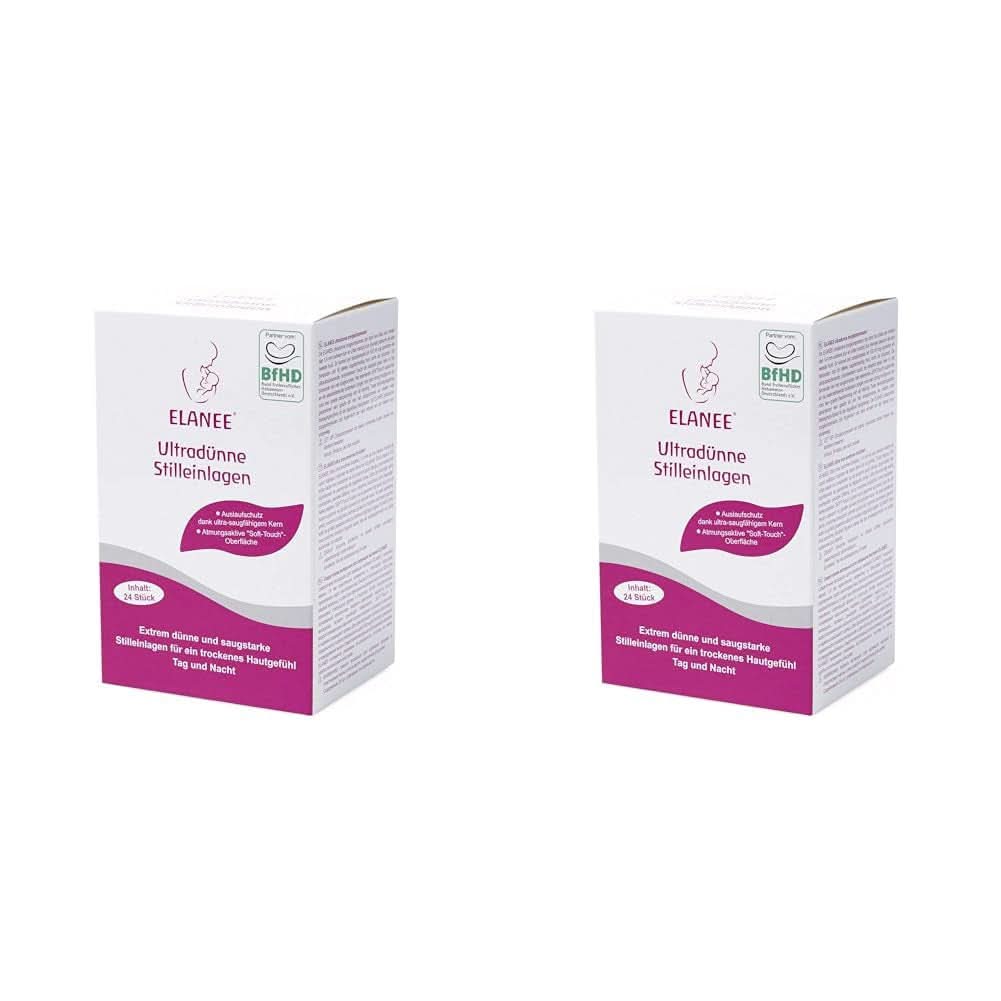 ELANEE 219-V1 Ultracienkie wkładki laktacyjne, białe Akcesoria Żywność i karmienie piersią Bebe Naty Shop 24 sztuki (2 sztuki w opakowaniu)
