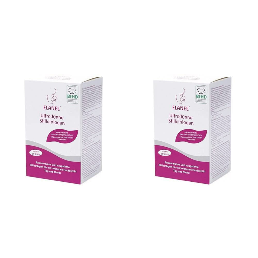ELANEE 219-V1 Ultracienkie wkładki laktacyjne, białe Akcesoria Żywność i karmienie piersią Bebe Naty Shop 24 sztuki (2 sztuki w opakowaniu)