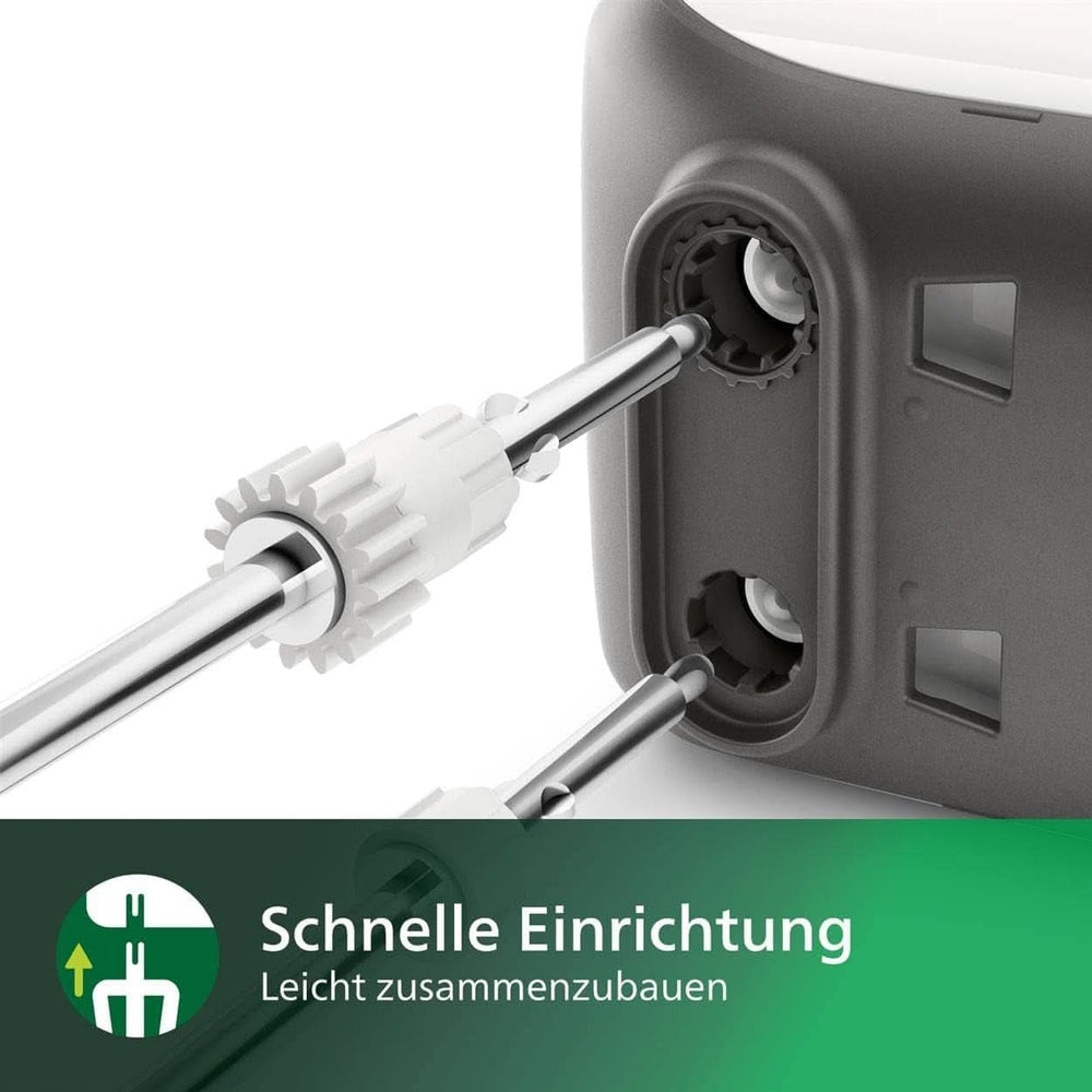 Mikser ręczny Philips, 450 W, 5 Geschwindigkeiten plus Turbo, biały/szary (HR3741/00) Kuchnia Naty Shop