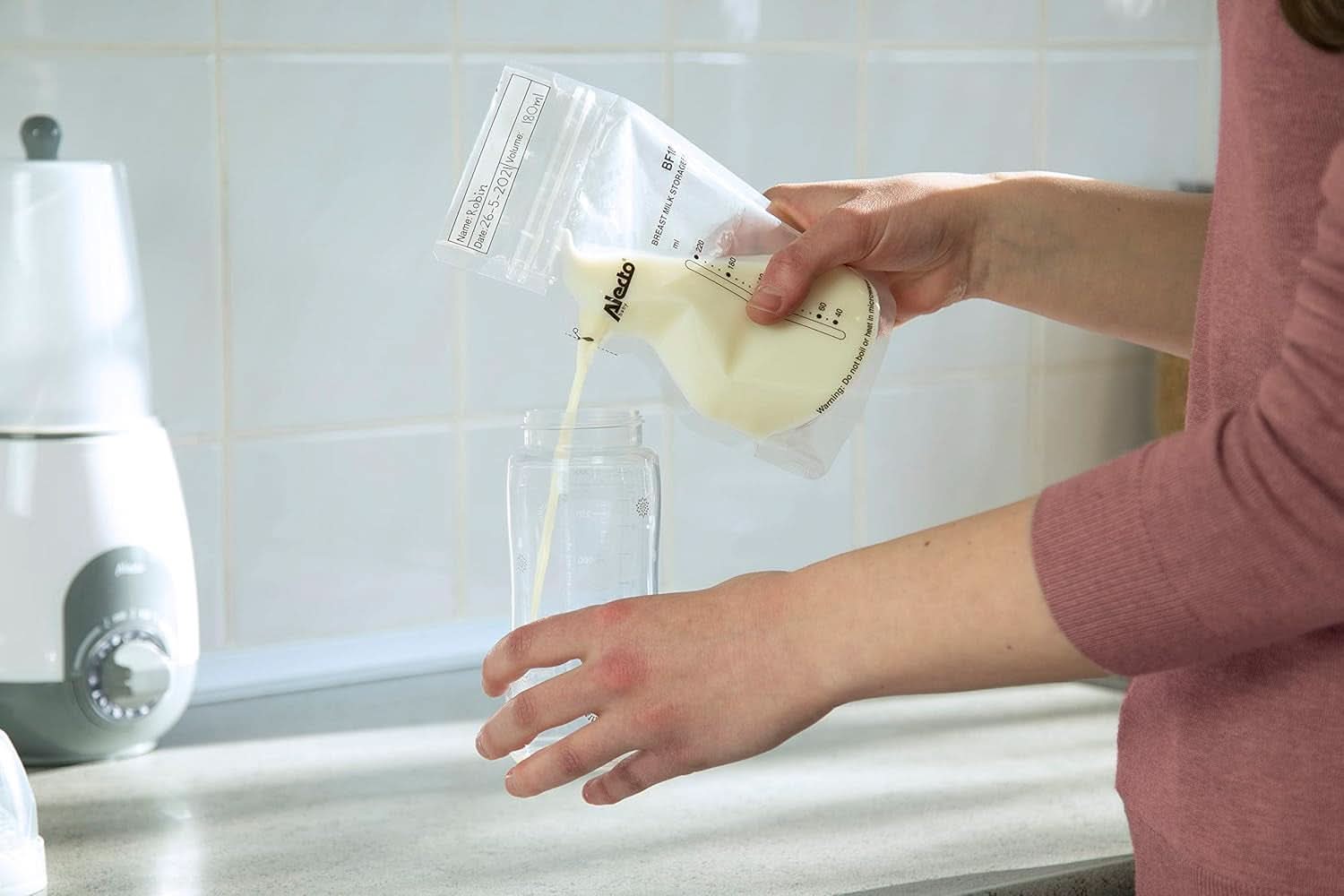 BF100 Worek do przechowywania mleka matki - Worek na mleko matki - pojemność 220 ml - 100 sztuk - Przezroczysta żywność i akcesoria do karmienia piersią Sklep Bebe Naty