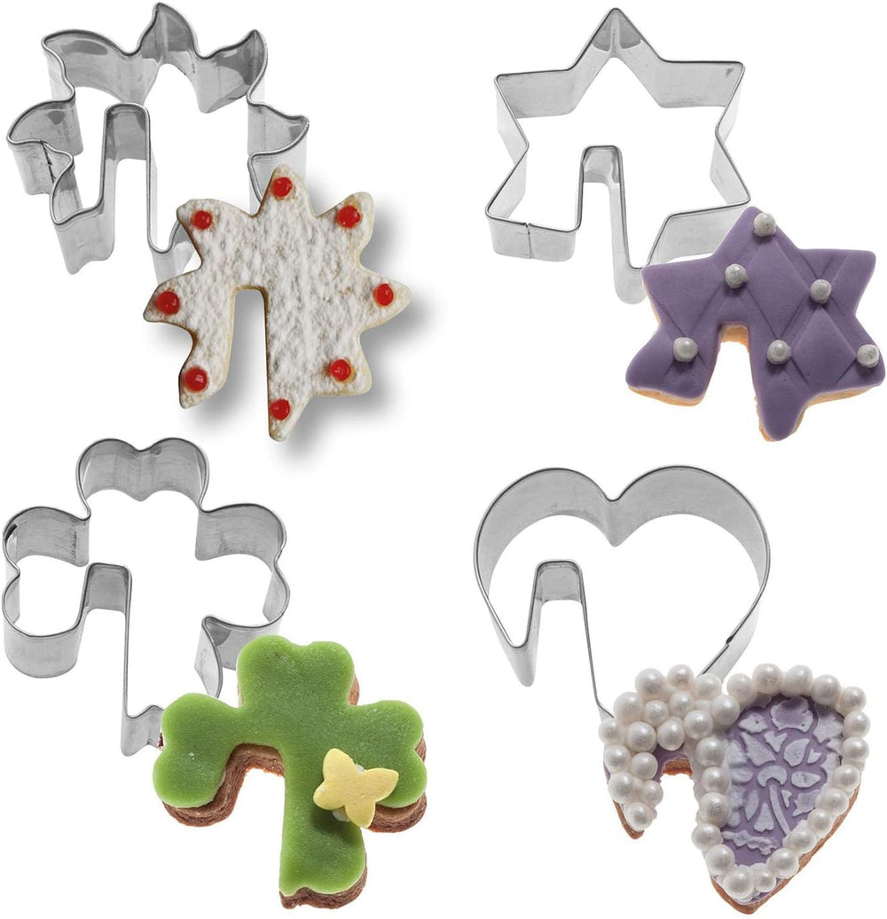 Set de forme pentru biscuiți Westmark, modele asortate, oțel inoxidabil, fursecuri pentru cană, 4 piese, argintii, 31962260