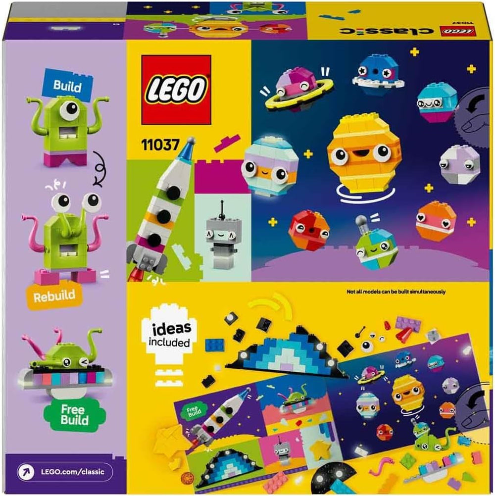 LEGO Classic Kreative Weltraumplaneten, baubares Sonnensystem-Modell für Kinder, Weltraum-Spielzeug mit Rakete, Raumschiff, Planeten und Alien, Geschenk für Kinder, Jungs und Mädchen ab 5 Jahren 11037