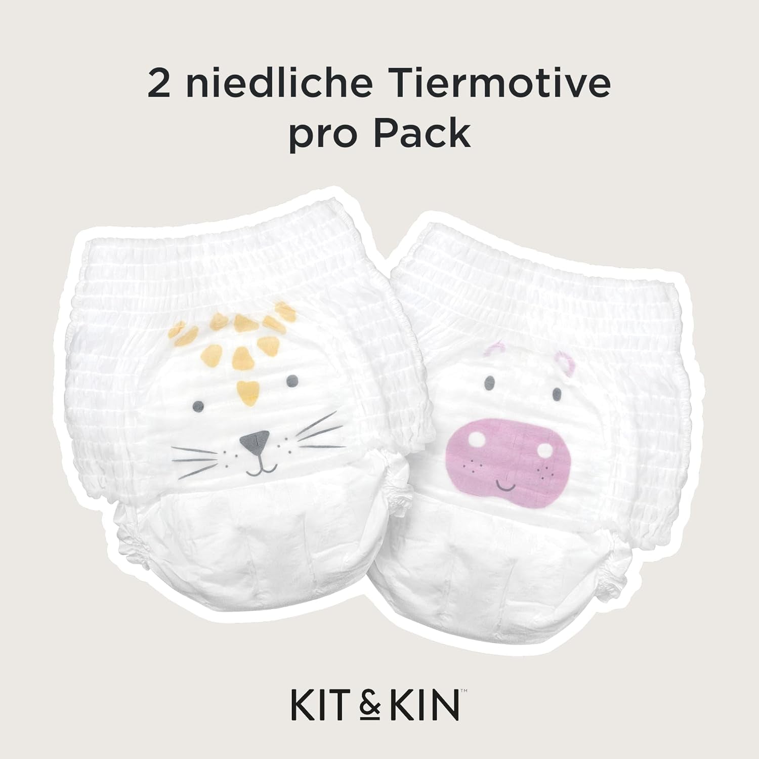 Pieluszki Kit & Kin Premium Eco, rozmiar 4 (9-16 kg), 132 pieluchy, na bazie roślin i hipoalergiczne, niezawodna ochrona przed wyciekami, wegańskie i wolne od okrucieństwa