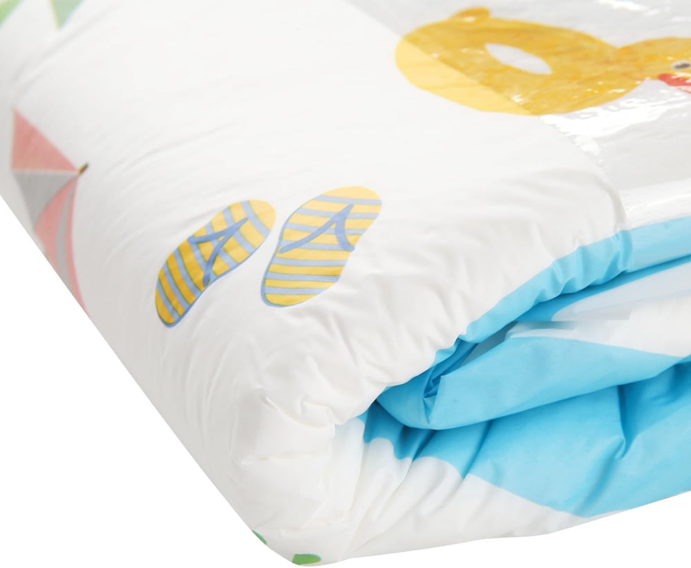 Pieluchy dla dorosłych CutiePlusU, 10 szt., jednorazowe pieluszki w płachcie dla kobiet i mężczyzn, maksymalna chłonność przez noc - kocham lato (średni rozmiar 71-96 cm)