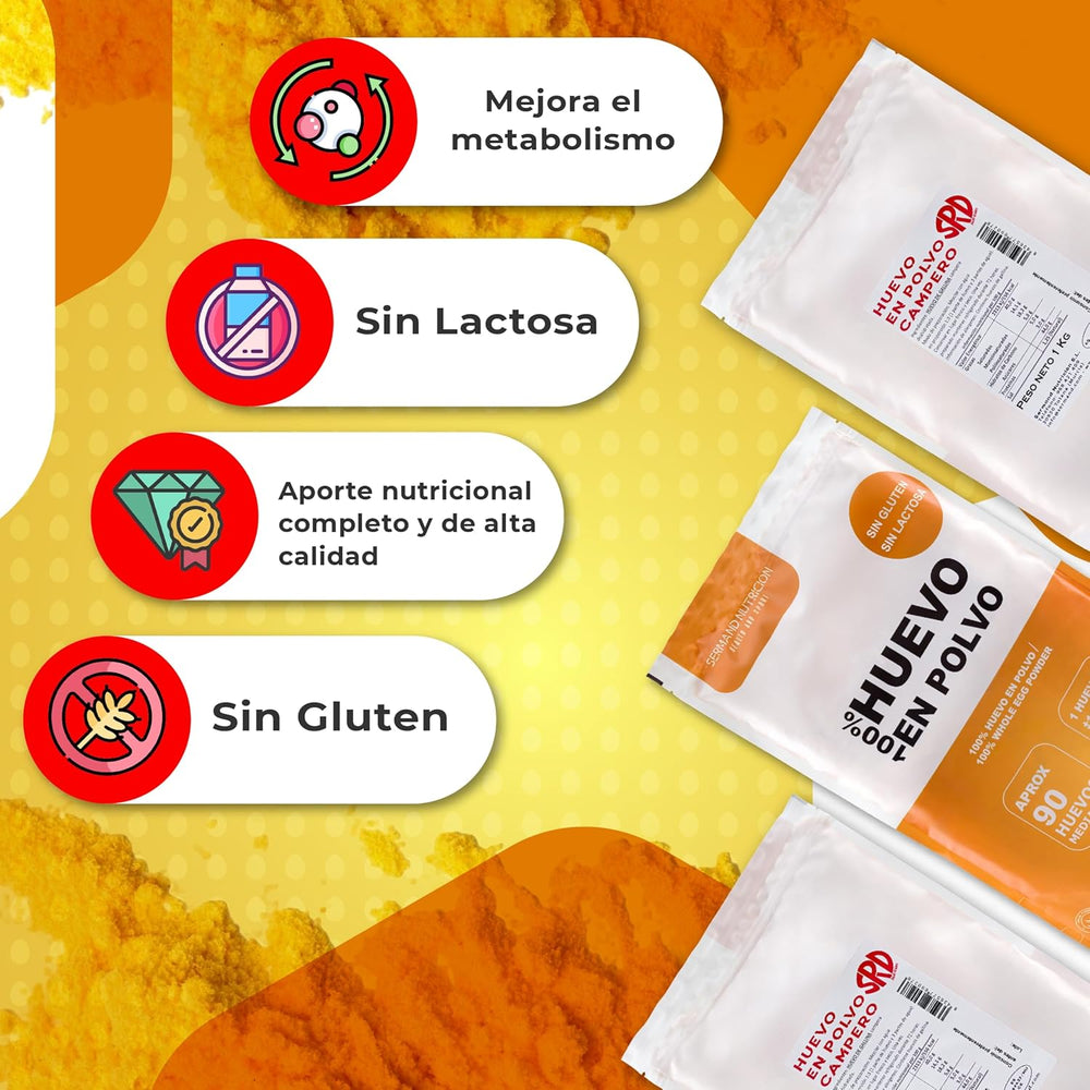 Eipulver aus Freilandeiern (1kg) | Pasteurisiertes Vollei Pulver | Ohne Zusatztoffe | Bez glutenu i bez laktozy | Vakuumverpackung im Zip-Beutel