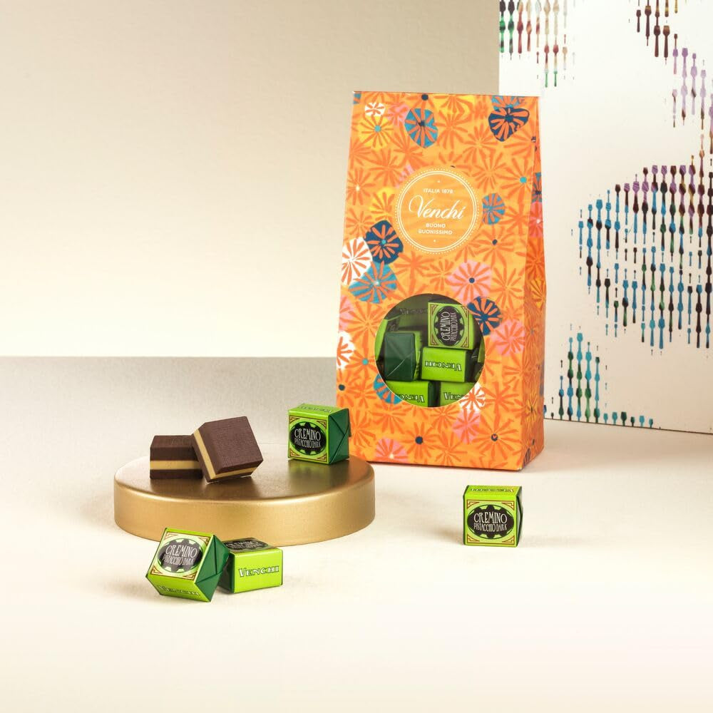 Venchi - Murrine with Pistachio Cremino Pralines Pudełko upominkowe, Biała Czekolada, 305g, Bezglutenowe, Bez Sztucznych Barwników, Bez Konserwantów - Idealny Pomysł Na Prezent